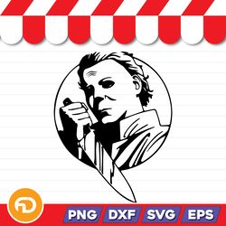 michael myers with knife svg, png, eps, dxf digital download