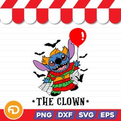 stitch the clown svg, png, eps, dxf digital download