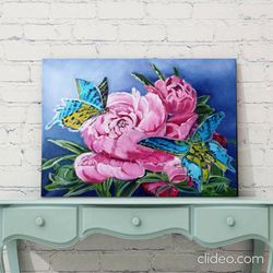 Original oil painting on canvas, floral still life