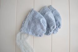 newborn girl blue lace bonnet photo prop