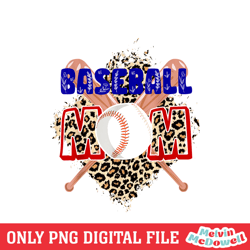 baseball mom leopard plaid sport softball bats png, mother day png, digital download, bunny ball