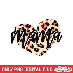 mama softball heart shape leopard sport png, mother day png, digital download