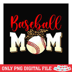 baseball mom day leopard bandana sport png, mother day png, digital download