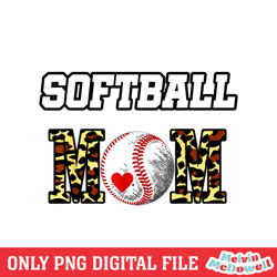 softball mom leopard retro mother day clipart png, mother day png, digital download
