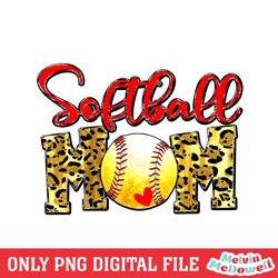 softball mom red leopard mother day sport png, mother day png, digital download