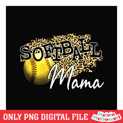 softball mama leopard print clipart png, mother day png, digital download