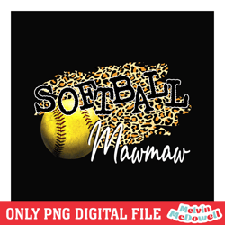 softball mawmaw leopard print clipart png, mother day png, digital download