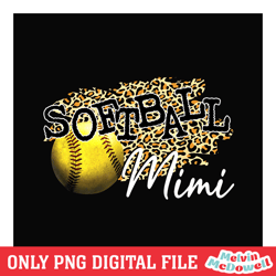 softball mimi leopard print clipart png, mother day png, digital download