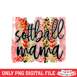 softball mama leopard pink print template png, mother day png, digital download
