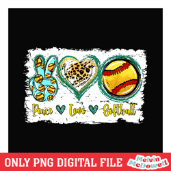 peace love softball mother day baseball png, mother day png, digital download
