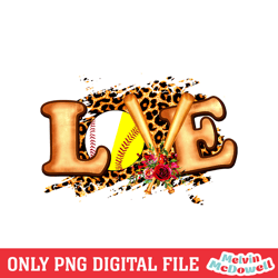 love baseball bat sport leopard print png, mother day png, digital download