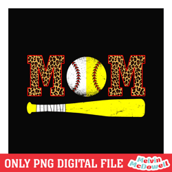 sport mom leopard baseball bat clipart png, mother day png, digital download