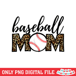 baseball mom leopard print classic softball png,mom png, mother day png, digital download file