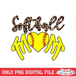 softball mom leopard yellow baseball sport design png,mom png, mother day png, digital download file