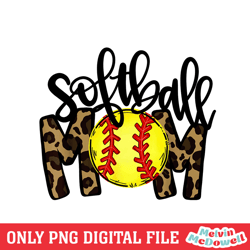 softball mom wild leopard print sport png,mom png, mother day png, digital download file