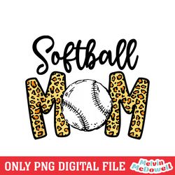 softball mom leopard sport classic baseball png ,mom png, mother day png, digital download file