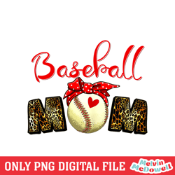 baseball mom leopard sport heart softball png,mom png, mother day png, digital download file