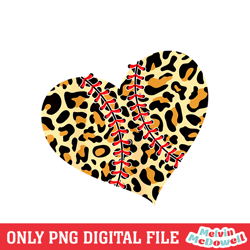 funny heart shape softball leopard mother day sport png,mom png, mother day png, digital download file