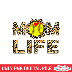 mom life leopard sunflower print heart sport png, mom png, mother day png, digital download file