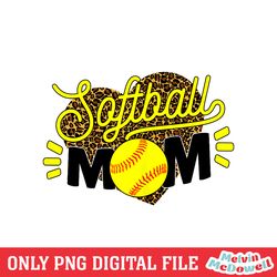 softball mom leopard heard sport baseball mom png, mom png, mother day png, digital download file