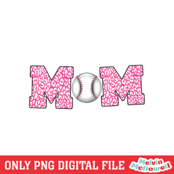 mom sport baseball pink leopard print plaid png, mom png, mother day png, digital download file