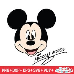 smiling face disney mickey mouse signature svg, disney svg ,disney mickey svg , digital download file