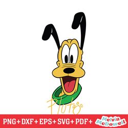 smiling face disney pluto dog signature svg, disney svg ,disney mickey svg , digital download file