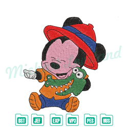 baby mickey crocodile embroidery design ,disney embroidery, digital embroidery,embroidery files