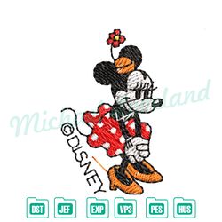 minnie mouse cute disney embroidery ,disney embroidery, digital embroidery,embroidery files