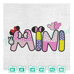 mini minnie mouse disney embroidery ,embroidery design, digital embroidery,embroidery files