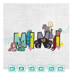 mini ariel the little mermaid embroidery pes file ,embroidery design, digital embroidery,embroidery files