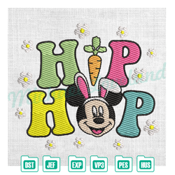 hip hop mickey mouse bunny easter day embroidery ,embroidery design, digital embroidery