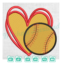 love softball heart sport embroidery design , embroidery design file, digital embroidery