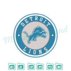 nfl detroit lions logo embroidery design, nfl machine embroidery, detroit lions, embroidery design
