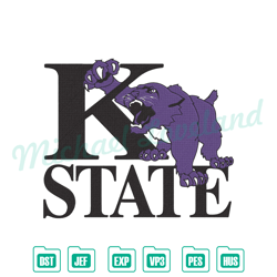 kansas state wildcats logo embroidery design, sport embroidery, logo sport embroidery, embroidery design