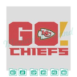 kansas city chiefs go embroidery design, chiefs embroidery, nfl embroidery, digital embroidery