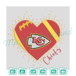 heart kansas city chiefs embroidery design, kansas city chiefs embroidery,digital embroidery design