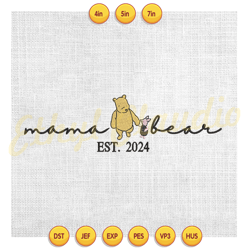 mama bear pooh and piglet mother day embroidery ,embroidery design, digital embroidery,embroidery file