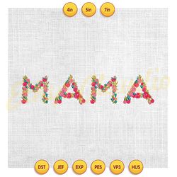 mama floral logo mother day embroidery design ,embroidery design, digital embroidery,embroidery file