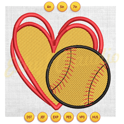 love softball heart sport embroidery design ,digital embroidery,embroidery file