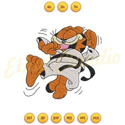 garfield the karate cat embroidery