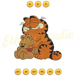 the garfield and bear embroidery