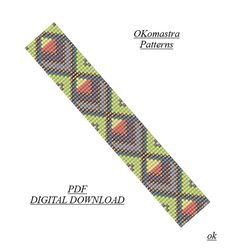 Beaded bracelet on a loom Miyuki delica.Simple and easy to follow bead embroidery patterns.