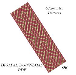Easy loom pattern for making beaded Art deco style beaded bracelet pattern.Rainbow weaving ribbons.Loom bracelet.