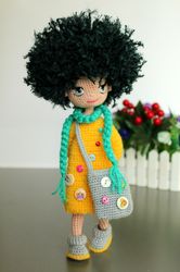 crochet pattern doll frosya - amigurums doll in clothes patern - digital patter tutorial pdf