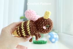 bee plushie crochet pattern - cute stuffed animal pattern - - digital patter tutorial pdf