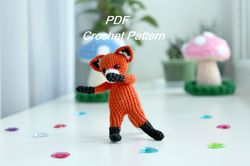 little fox crochet pattern - amigurumi animal small fox pattern - - digital patter tutorial pdf