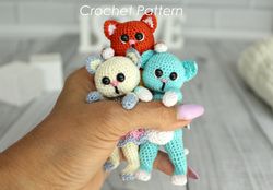 cat crochet pattern amigurumi - miniature kitty cat tutorial - - digital patter tutorial pdf