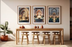 moroccan fountain, multi-level moroccan fountain, wall art arabic, islamic wall art decor, digital png