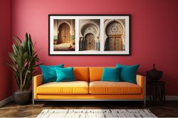 moroccan fountain, moroccan old arch arabic door, moroccan door, wall art arabic. 3dgital jpg